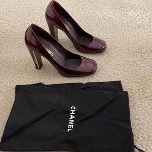 Chanel Burgandy Colored Pump